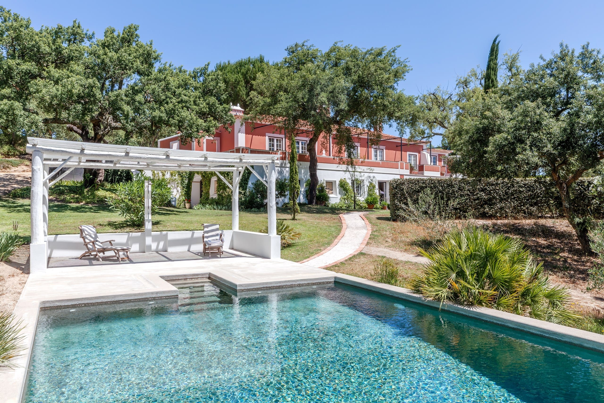 Mediterranean villa with pool and garden pergola